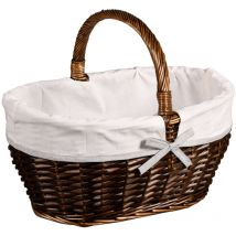 Panier de pique-nique tissé avec rembourrage en tissu, 45 x 34 cm