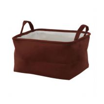 Panier de rangement avec poignées, en polyester, 40 x 29 x 22 cm.