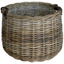 Okaffarefatto - Panier de rangement en bois kabu en rotin véritable avec poignées