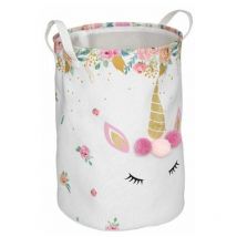 Panier de Rangement Enfant Licorne 50cm Blanc