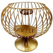 Feiyue - Panier de rangement pour capsules de café creuses, support pour dosettes de café, panier organisateur pour café, hôtel, or