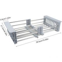 Panier de Vidange Rétractable en Acier Inoxydable pour Évier,Panier de vidange d'évier rétractable Support de séchage de Vaisselle