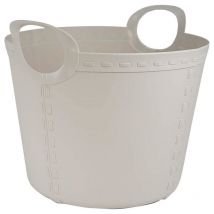 Panier d'artisanat Life story petit 15l gris clair - Blanc