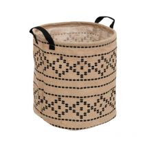 Panier Déco en Jute 'Valy' 32cm Naturel & Noir