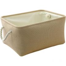 Panier décoratif rectangulaire en tissu avec poignées pour ranger les vêtements