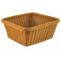 Panier d'exposition en polyrattan français marron 38,5x38,5x17cm