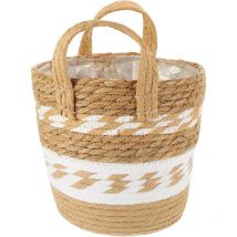 Panier en jonc de mer Frcolor, pot de fleurs, panier de rangement, conteneur pour plantes, panier tissé à la main