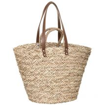 Panier shopping en osier Beige Atmosphera