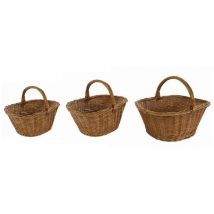 Vacchetti - Panier en osier européen giovanni 1-3 ovale 49x35h20/32 cm