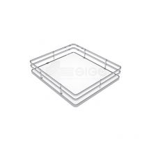 Sige - Panier fil chromé avec fond mélaminé blanc pour armoire coulissante 400 spa - 253+400