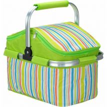 Ensoleille - Panier isotherme pliable de 20 l pour pique-nique, camping, randonnée, plage, barbecue, pique-nique en plein air (vert)