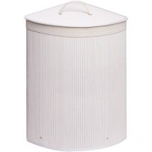 Metaform - Panier à linge angulaire blanc en bambou et coton mod. balù