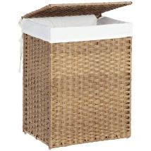 Songmics - calicosy - Panier à Linge avec 2 Poignées et Sac Amovible - Imitation Jonc Naturel