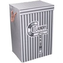 Panier à linge gris avec couvercle cm40x30h60