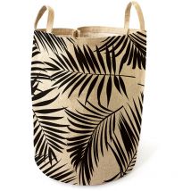 Panier à linge salle de bain palm noir