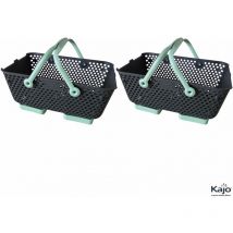 Panier Lot de 2 paniers Kajo 15L Gris / Vert Pastel
