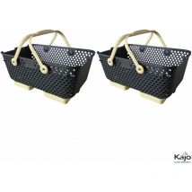 Panier Lot de 2 paniers Kajo 15L Gris / Jaune Pastel