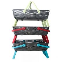 Panier Lot de 2 paniers Kajo 20L Gris / Vert Pastel