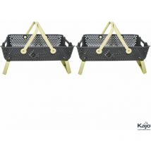 Panier Lot de 2 paniers Kajo 20L Gris / Jaune Pastel