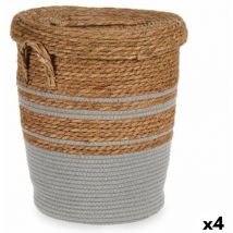 Giftdecor - Panier à algues brun-gris 36 x 43 x 36 cm (4 unités)