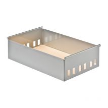 Panier métal elite - Décor : Gris aluminium - Matériau : Acier - Hauteur : 86 mm - Largeur : 305 mm - Profondeur : 505 mm Vibo