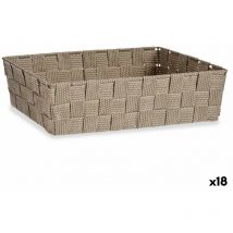 Panier polyvalent en tissu beige 3,8 l 34 x 8,5 x 21 cm (18 pcs.)