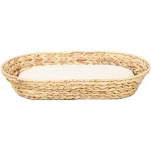 Beau Rivage - Panier ovale helios pour chien et chat en jacinthe d'eau coussin écru