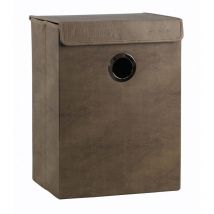 Panier pliant rectangulaire en pu marron - basket
