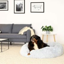 Aiducho - Panier Pour Chien 110cm Chau Peluche Lit Pour Chat Anti Dérapant Lavable Rond En Moelleux Coussin Anti Stress Lit Pour Chiens Et Chats