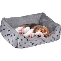 Kz Garden - Panier pour Chien Coussin confortable pour animal de compagnie Chien et chiot 5 à 15kg Gris avec Motif