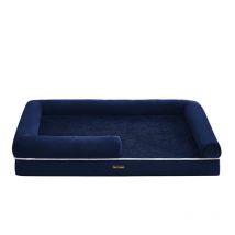 Panier pour Chien Orthopédique, Canapé, Lit pour Animaux, Rembourrage Moelleux, Bords Rehaussés, Housse Amovible et Lavable, 120 x 85 x 20 cm,