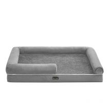 Panier pour Chien Orthopédique, Canapé, Lit pour Animaux, Rembourrage Moelleux, Bords Rehaussés, Housse Amovible et Lavable, 120 x 85 x 20 cm,