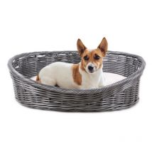 Panier pour chien - Panier rond pour chat - Coussin inclus - Anthracite - 54x40x17cm - Maxxpet