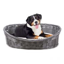 Panier pour chien - Panier rond pour chat - Coussin inclus - Anthracite - 70x53x23cm - Maxxpet