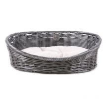 Panier pour chien - Panier rond pour chat - Coussin inclus - Anthracite - 58x44x19cm - Maxxpet