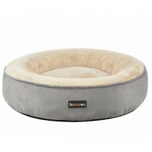 Panier pour chien rond lit chat donuts diamètre 60 cm gris clair