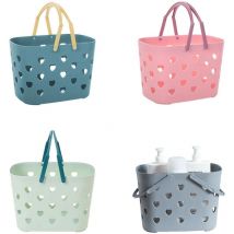 Panier Rangement Salle de Bain, 4pcs Boite Rangement Cuisine Caisse Rangement Plastique pour Bureau, Salle de Bain, Cuisine - Avec Poignée,