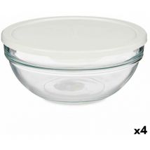 Boîte à lunch ronde avec couvercle de chef white 1.135 l 17.2 x 7.6 x 17.2 cm (4 pièces)