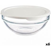 Boîte à lunch ronde avec couvercle white 595 ml 14 x 6,3 x 14 cm (6 pièces)