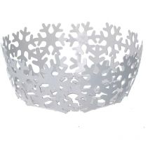 Panier rond en métal flocon de neige blanc cm ø20h7
