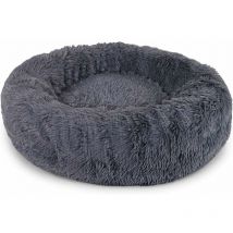 Panier rond pour chien coussin pour chat panier donut 60 cm (l) Gris foncé