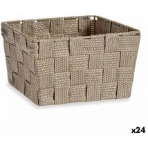 Panier tressé, tissu brun (15 x 11 x 20 cm) (24 unités)