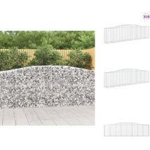 Paniers à gabions arqués 20 pcs 400x50x100/120 cm Fer galvanisé - Panier Gabion - Gabion - Murs De Gabion - Clôture Gabion - Décoration Jardin