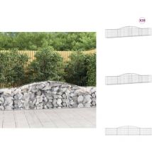 Paniers à gabions arqués 20 pcs 400x50x60/80 cm Fer galvanisé - Panier Gabion - Gabion - Mur Gabion - Clôture Gabion - Décoration Jardin