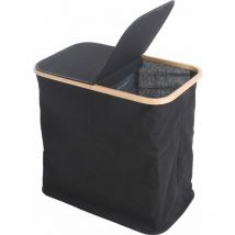 Sac à linge avec cadre en bambou, 53x50 cm