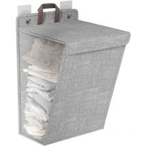 Paniers à linge, Panier à linge avec couvercle respirant, Hamper à linge en maille pliable