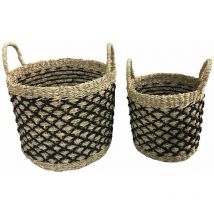 Set de 2 paniers tressés en jonc de mer