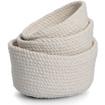 Paniers en coton de différentes tailles, ensemble de 3