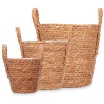 Paniers en osier esparto avec poignées, 3 pièces