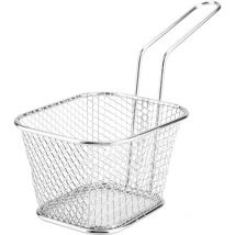 Mowze - Paniers à frites, 1 mini panier à outils en acier inoxydable avec poignée pour frites, frites, crevettes, pommes de terre.
